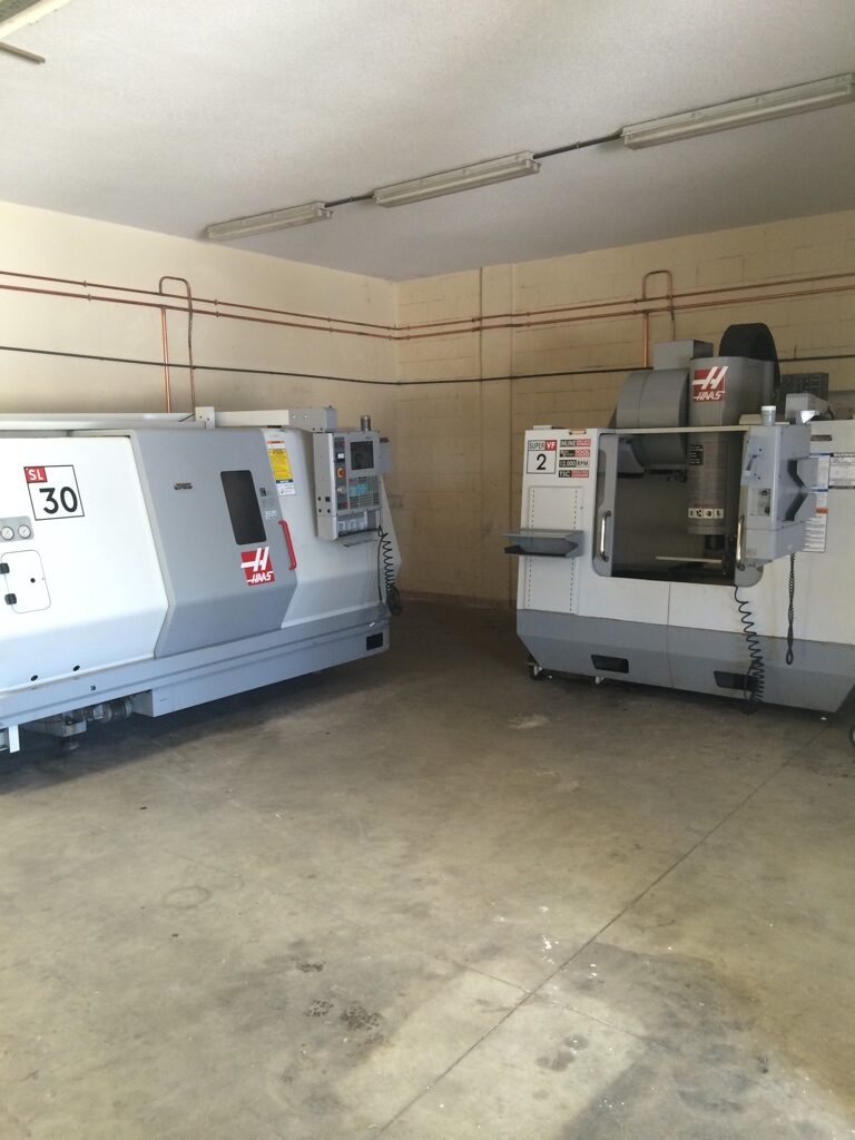 Haas lathe and machining centre