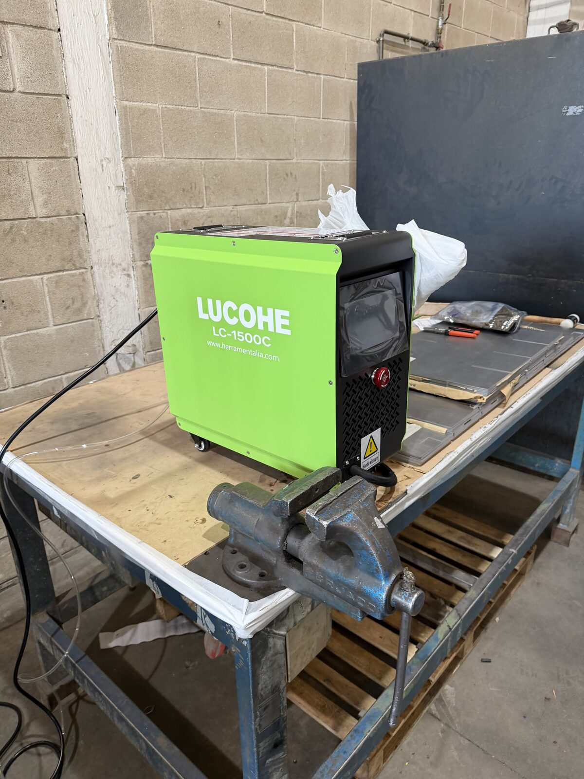 Portable laser on bench