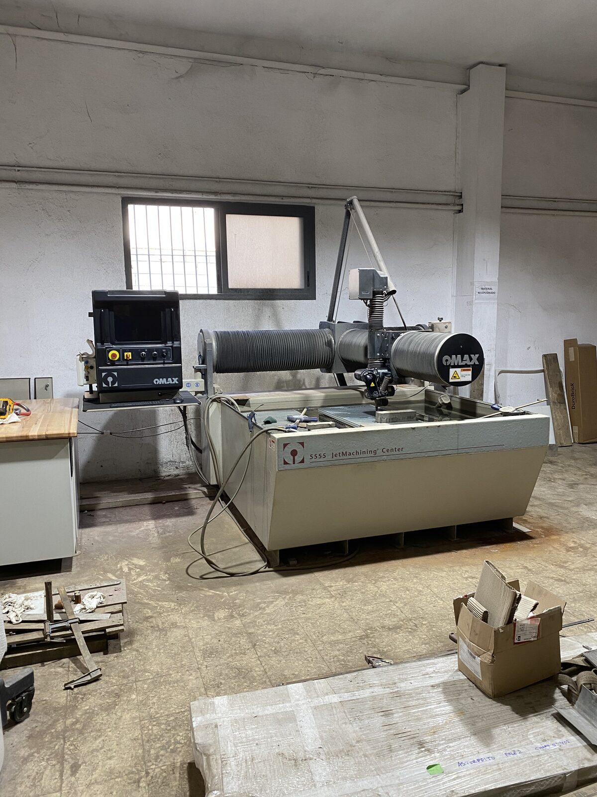 OMAX waterjet in workshop