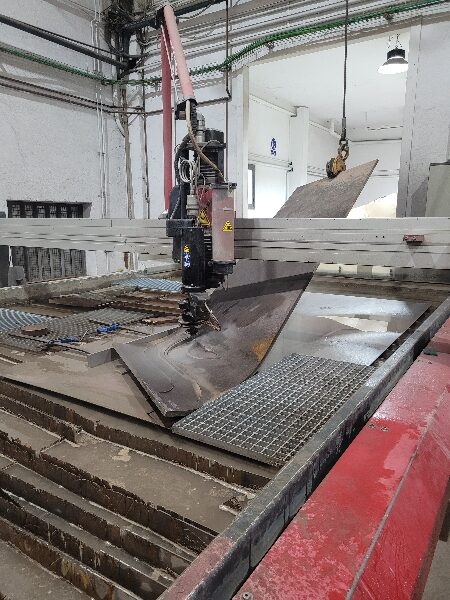 Waterjet cutting on formed part