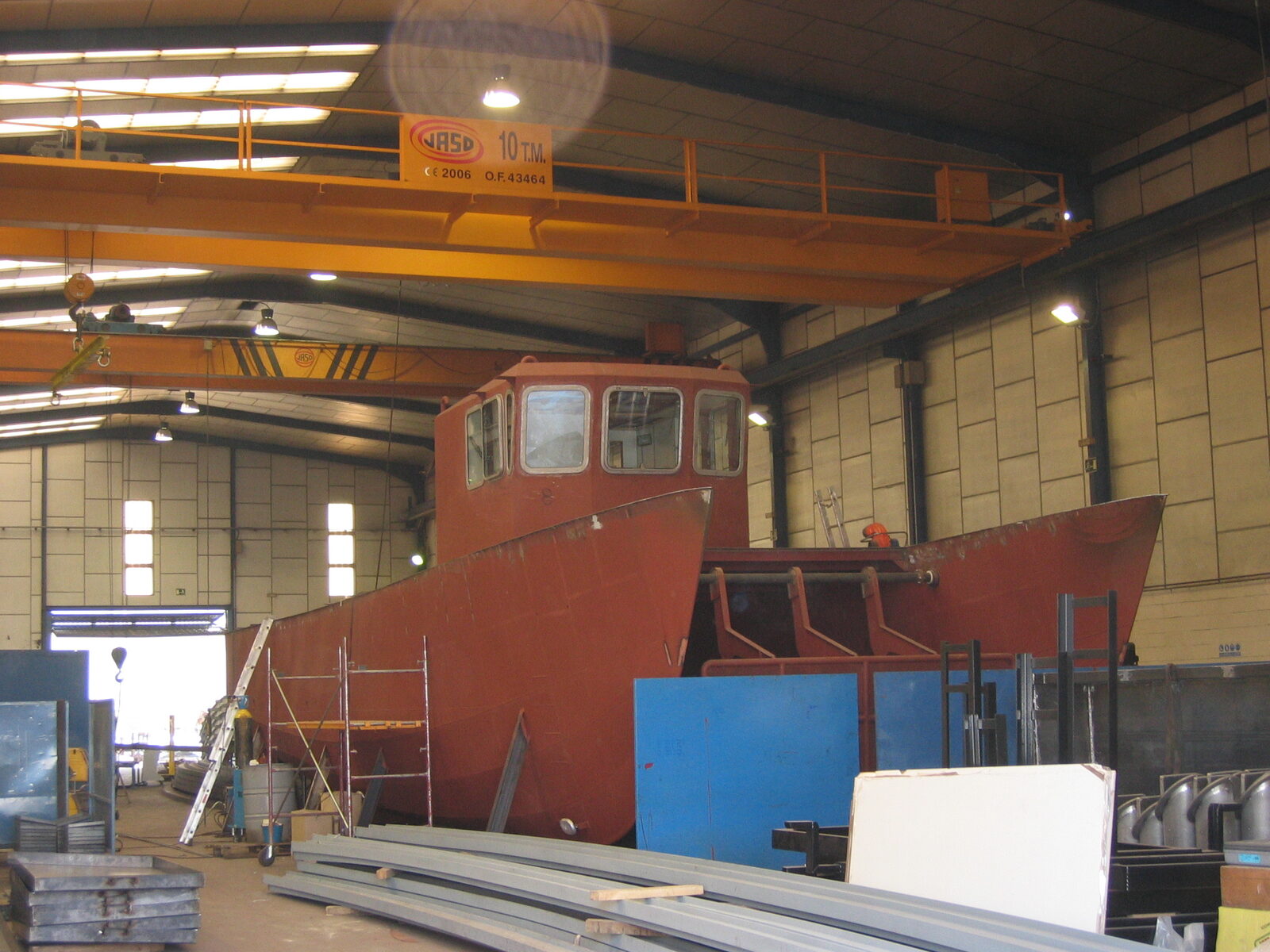 Boat hull in the workshop