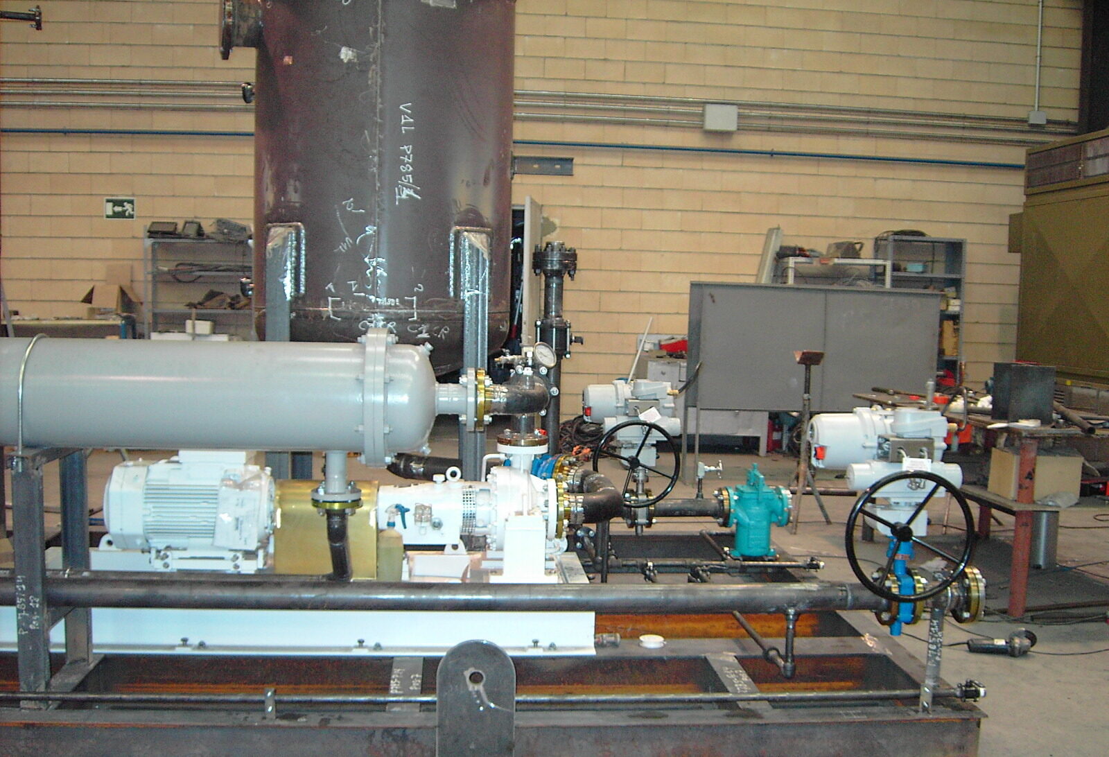 Pump unit on base frame