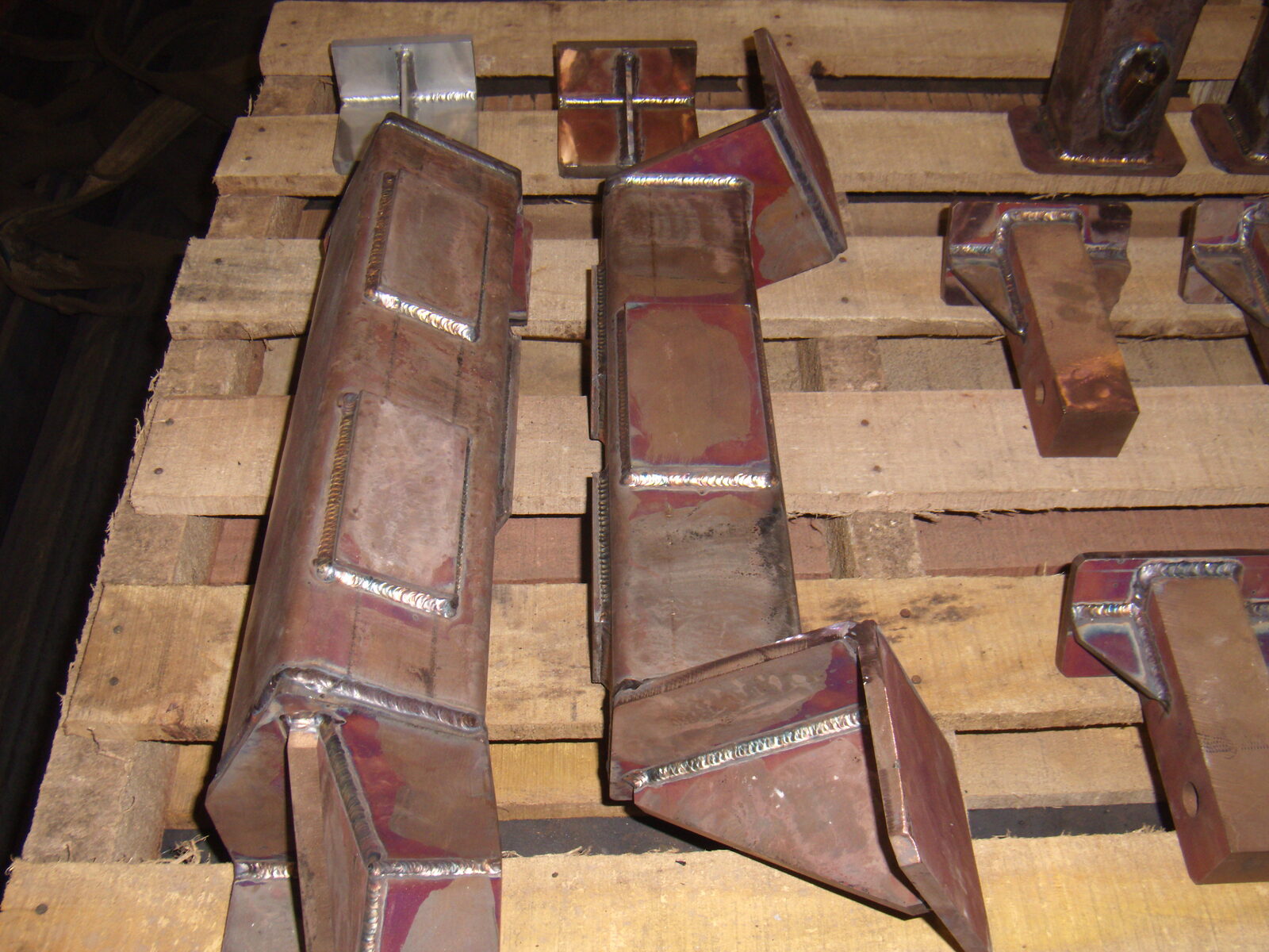 Welded copper brackets