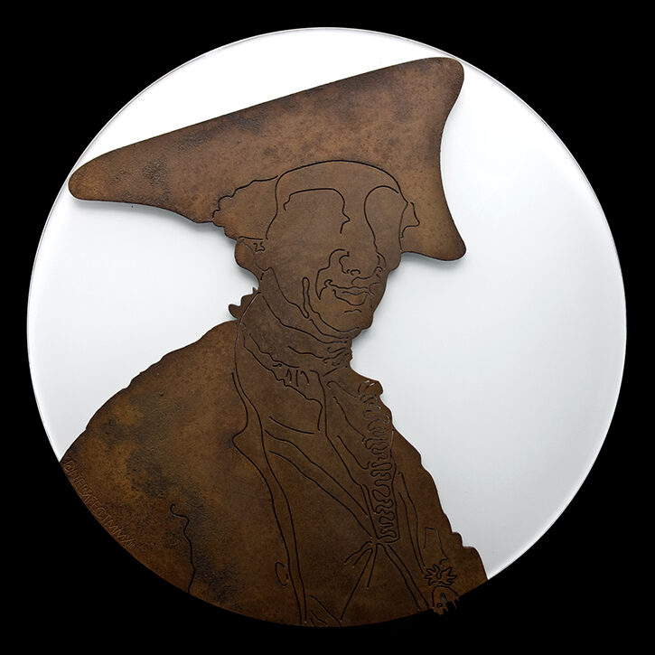 Historic portrait in corten steel