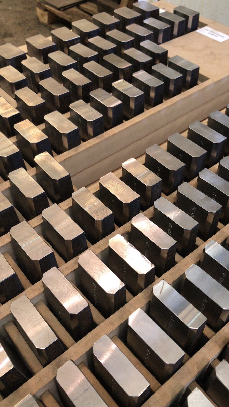 Series of machined blocks
