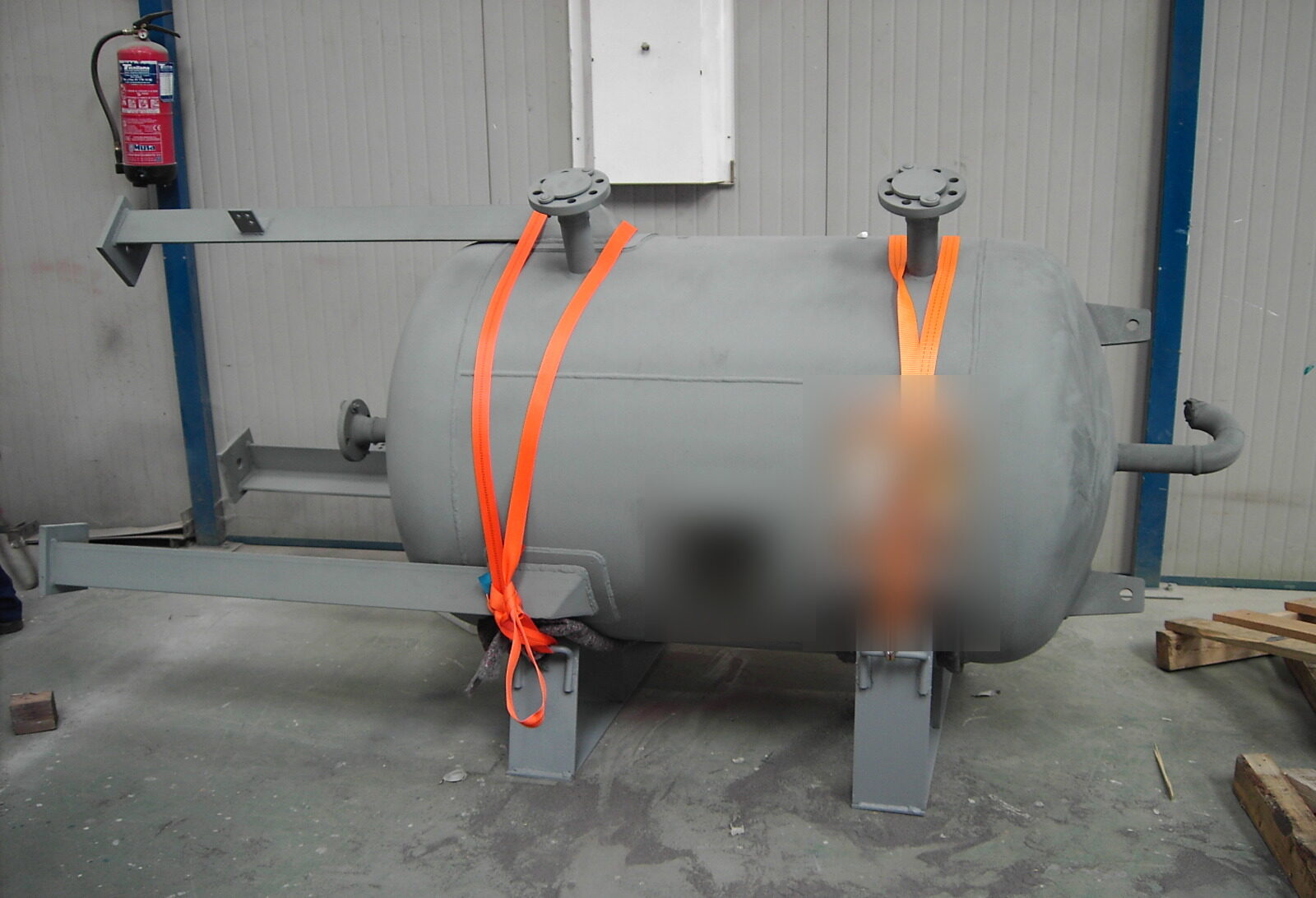 Primed tank ready for shipping