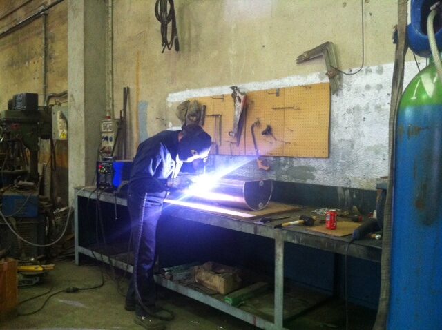 Welder at the bench