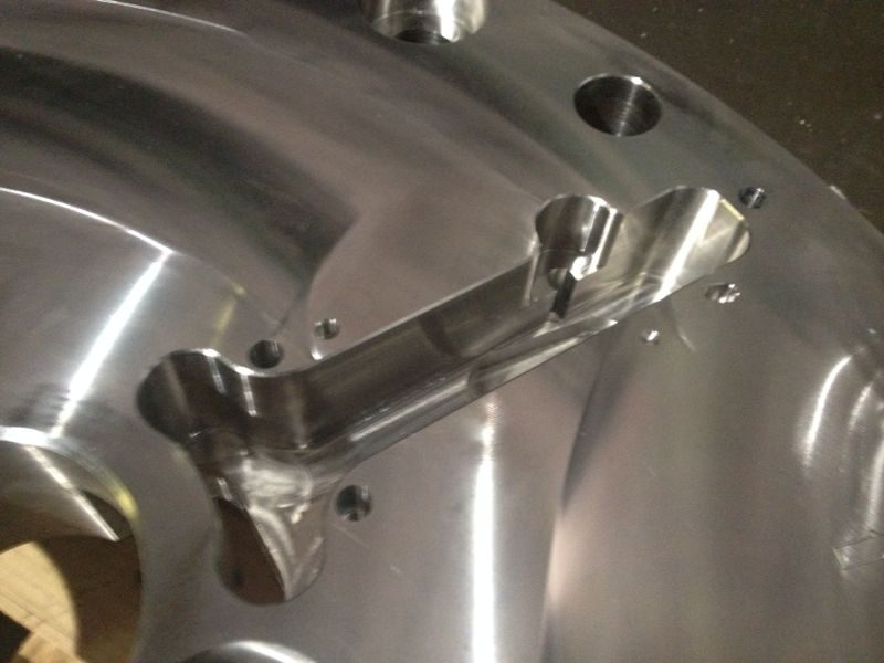 Machined stainless disc detail
