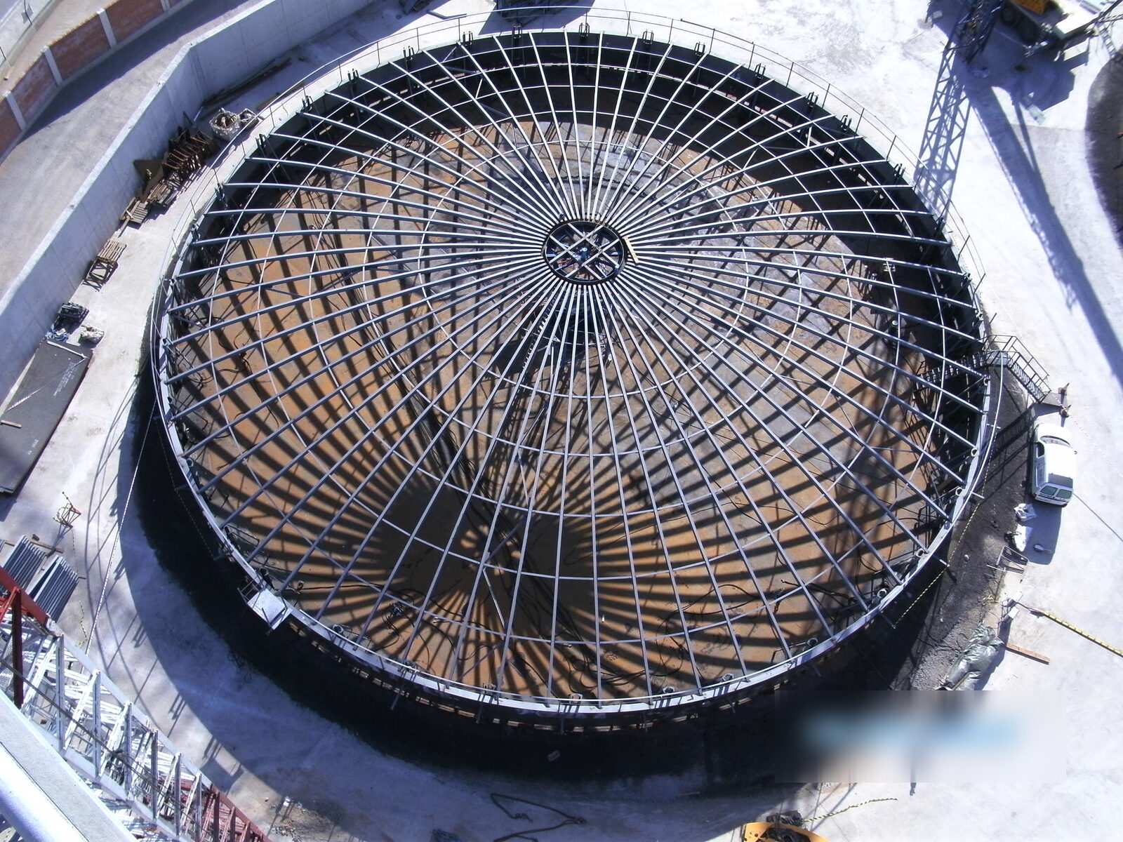 Tank dome on site