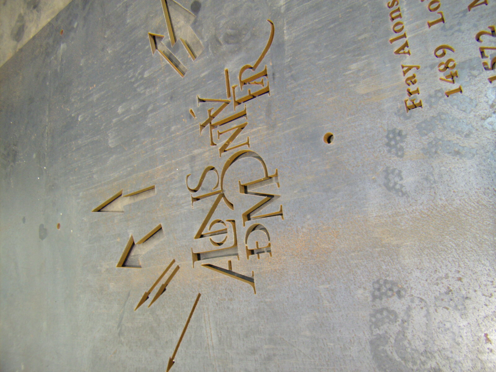 Cut-out sheet metal letters