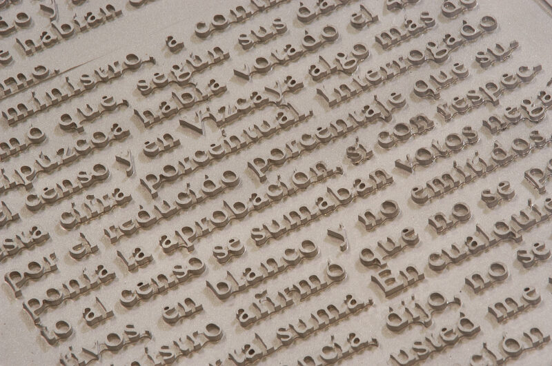 Engraved text in 316 stainless steel