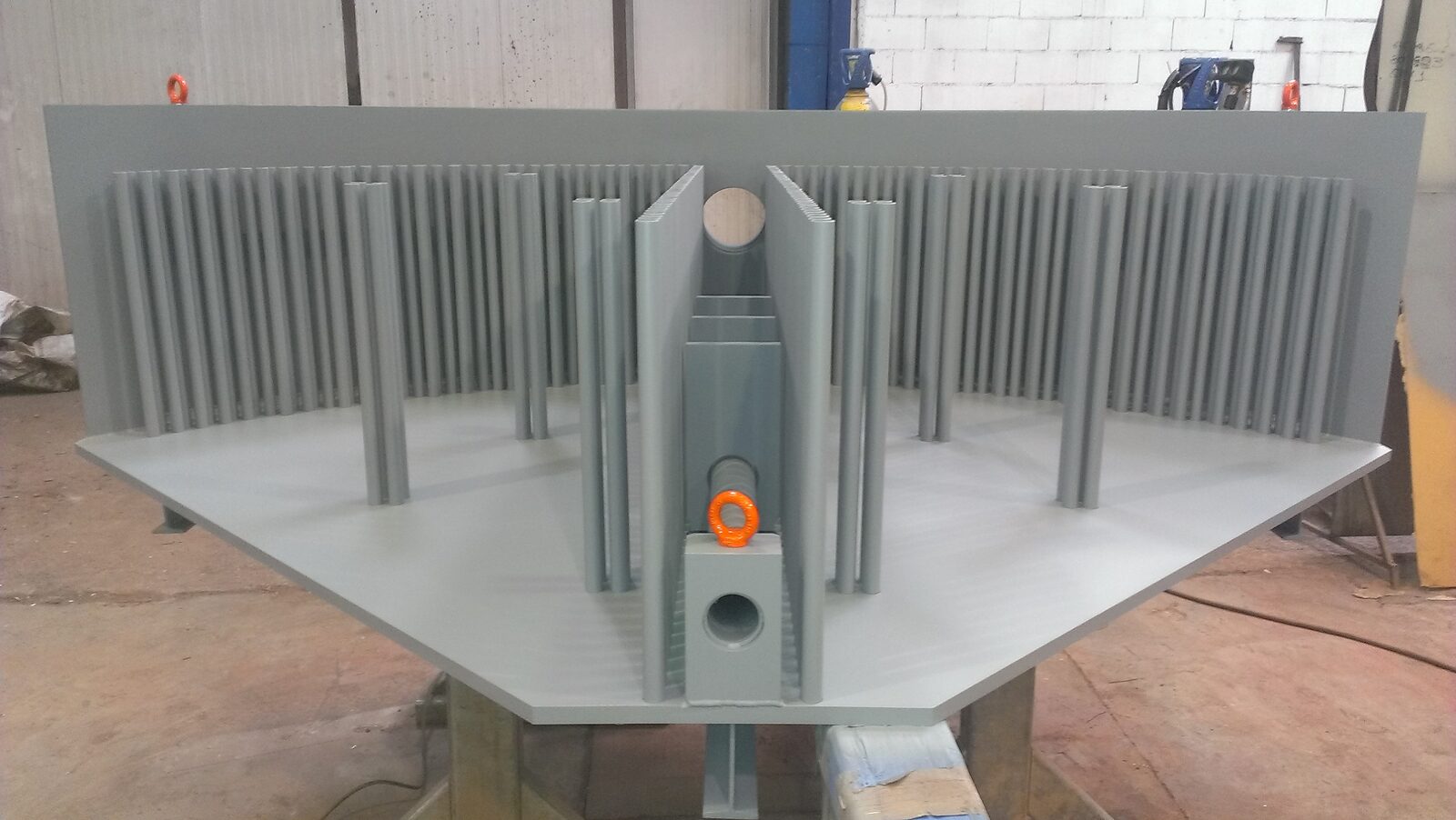 Tubular assembly painted grey