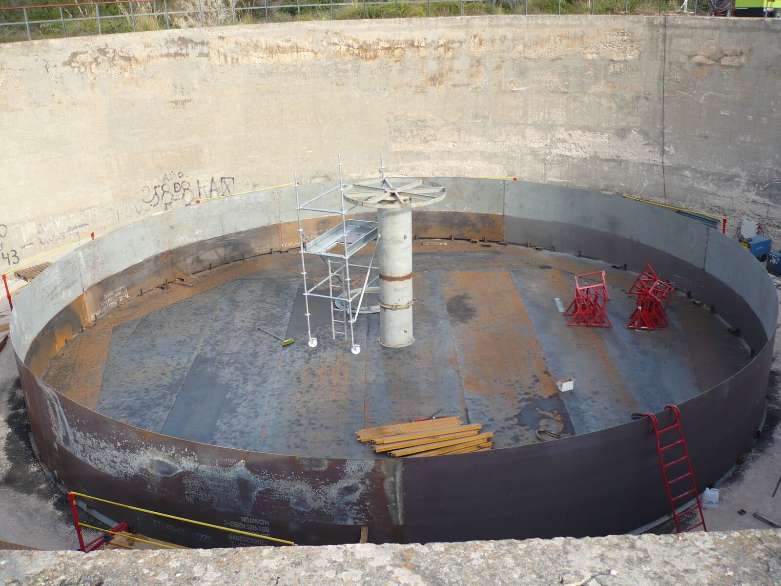 Tank under construction on site