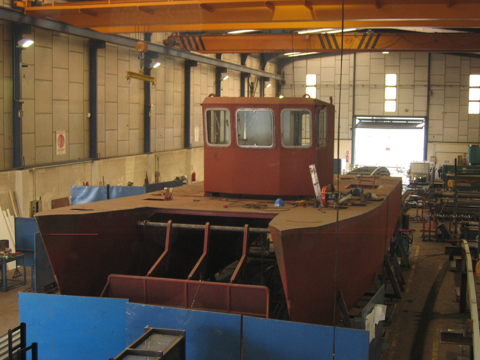 Boat hull under construction