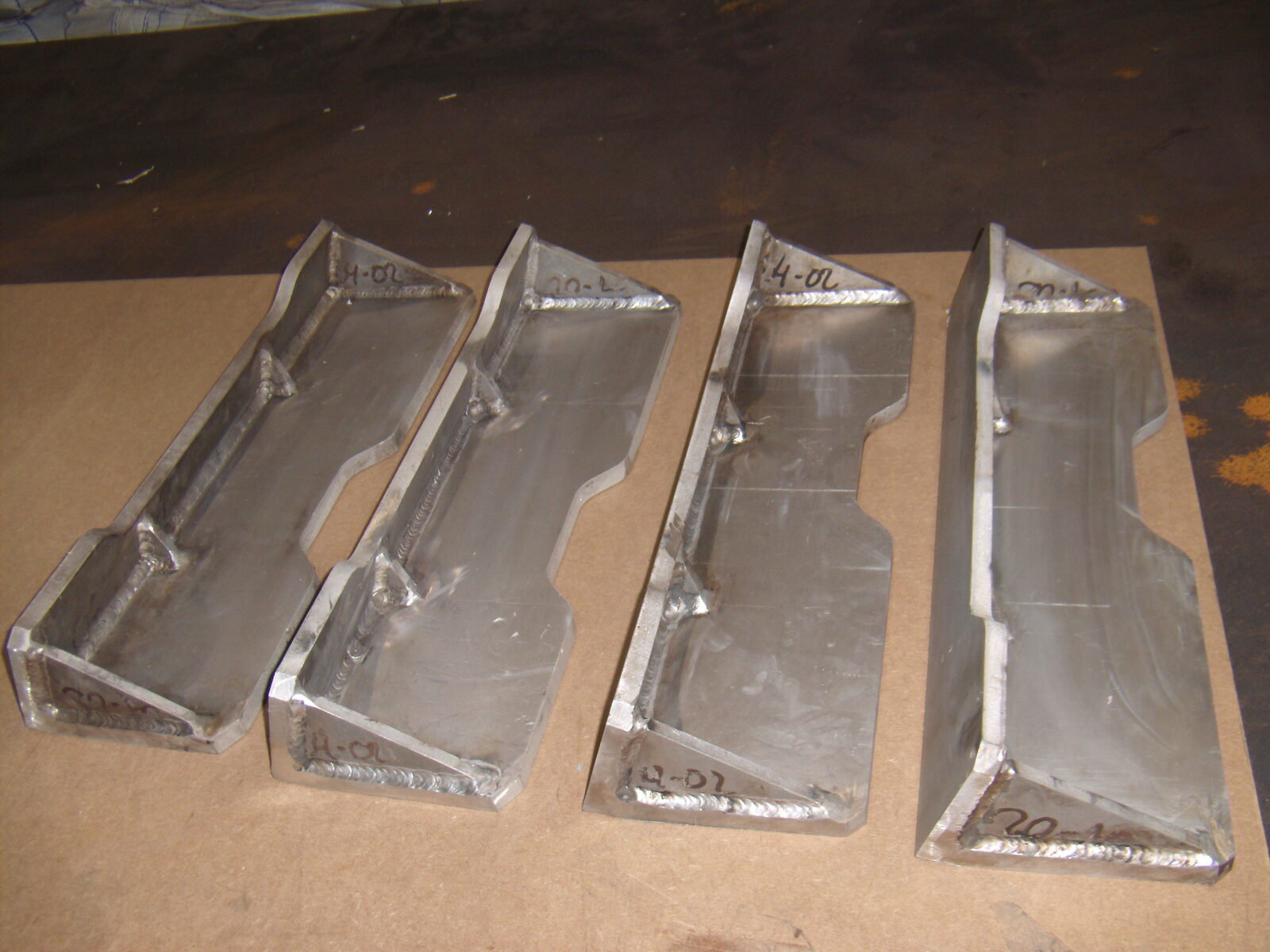 Welded aluminium brackets