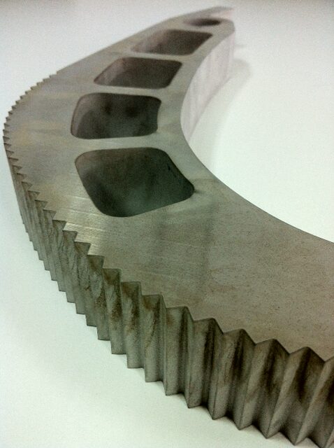 Waterjet-cut gear sector