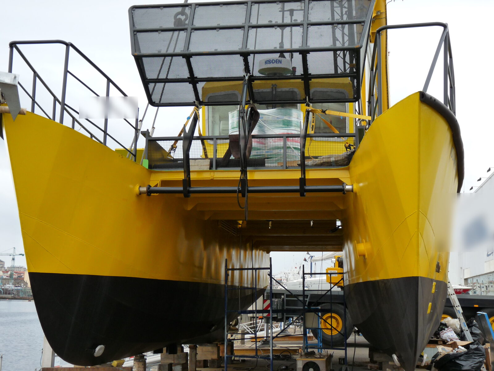 Catamaran at the shipyard